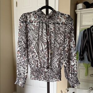 Active USA Zebra and Leopard Print Blouse